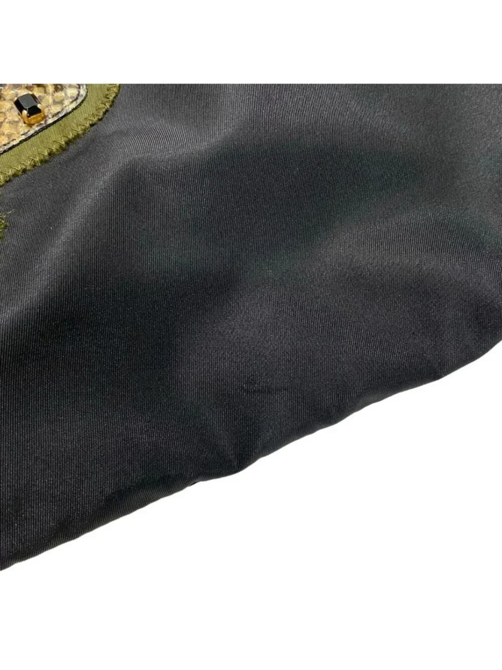 Prada Tote Bag Black Green Multi Leather Tag Bijou Bear